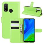 For Huawei P smart 2020 Litchi Texture Horizontal Flip Protective Case with Holder & Card Slots & Wallet(Green)