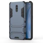 Shockproof PC + TPU Case for OPPO Reno , with Holder(Navy Blue)