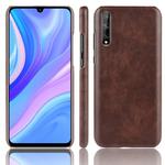 For Huawei Y8p Shockproof Litchi Texture PC + PU Case(Brown)
