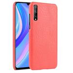For Huawei Y8p Shockproof Crocodile Texture PC + PU Case(Red)