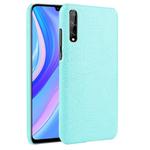 For Huawei Y8p Shockproof Crocodile Texture PC + PU Case(Light green)