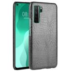 For Huawei P40 LITE 5G/Nova 7 SE Shockproof Crocodile Texture PC + PU Case(Black)