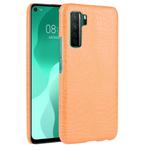 For Huawei P40 LITE 5G/Nova 7 SE Shockproof Crocodile Texture PC + PU Case(Orange)