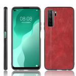 For Huawei P40 LITE 5G/Nova 7 SE Shockproof Sewing Cow Pattern Skin PC + PU + TPU Case(Red)