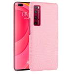 For Huawei Nova 7 Pro Shockproof Crocodile Texture PC + PU Case(Pink)