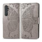 For Xiaomi Note 10 Lite Butterfly Love Flower Embossed Horizontal Flip Leather Case with Bracket / Card Slot / Wallet / Lanyard(Gray)