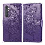For Xiaomi Note 10 Lite Butterfly Love Flower Embossed Horizontal Flip Leather Case with Bracket / Card Slot / Wallet / Lanyard(Dark Purple)