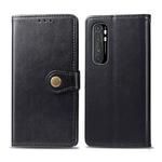 For Xiaomi Note 10 Lite Retro Solid Color Leather Buckle Phone Case with Lanyard & Photo Frame & Card Slot & Wallet & Stand Function(Black)