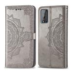 For Huawei Honor Play 4T Pro Halfway Mandala Embossing Pattern Horizontal Flip Leather Case with Holder & Card Slots & Wallet & Photo Frame & Lanyard(Gray)