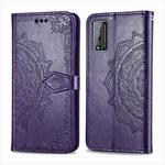 For Huawei Honor Play 4T Pro Halfway Mandala Embossing Pattern Horizontal Flip Leather Case with Holder & Card Slots & Wallet & Photo Frame & Lanyard(Purple)