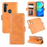 For Motorola Moto G8 Power Dual-side Magnetic Buckle Horizontal Flip Leather Case with Holder & Card Slots & Wallet(Yellow)