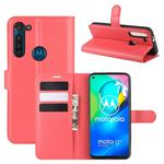 For Motorola Moto G8 Power Litchi Texture Horizontal Flip Protective Case with Holder & Card Slots & Wallet(Red)