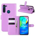 For Motorola Moto G8 Power Litchi Texture Horizontal Flip Protective Case with Holder & Card Slots & Wallet(Purple)