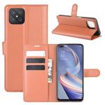 For Oppo A92s Litchi Texture Horizontal Flip Protective Case with Holder & Card Slots & Wallet(Brown)