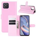 For Oppo A92s Litchi Texture Horizontal Flip Protective Case with Holder & Card Slots & Wallet(Pink)