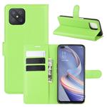 For Oppo A92s Litchi Texture Horizontal Flip Protective Case with Holder & Card Slots & Wallet(Green)