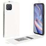 For Oppo A92s R64 Texture Single Vertical Flip Leather Protective Case with Card Slots & Photo Frame(White)