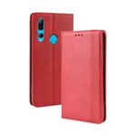 For Huawei Y9 Prime 2019 Magnetic Buckle Retro Crazy Horse Texture Horizontal Flip Leather Case with Holder & Card Slots & Photo Frame(Red)