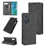 For Motorola Edge+ Retro-skin Business Magnetic Suction Leather Case with Holder & Card Slots & Wallet(Black)