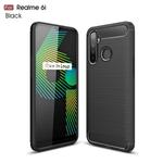 For OPPO Realme 6i Brushed Texture Carbon Fiber TPU Case(Black)