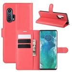 For Motorola Edge+ Litchi Texture Horizontal Flip Protective Case with Holder & Card Slots & Wallet(Red)