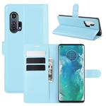 For Motorola Edge+ Litchi Texture Horizontal Flip Protective Case with Holder & Card Slots & Wallet(Blue)