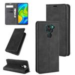 For Xiaomi Redmi Note 9/10X 4G Retro-skin Business Magnetic Suction Leather Case with Holder & Card Slots & Wallet(Black)