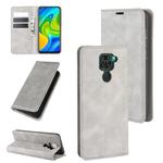 For Xiaomi Redmi Note 9/10X 4G Retro-skin Business Magnetic Suction Leather Case with Holder & Card Slots & Wallet(Grey)