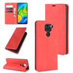 For Xiaomi Redmi Note 9/10X 4G Retro-skin Business Magnetic Suction Leather Case with Holder & Card Slots & Wallet(Red)