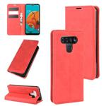 For LG K51 Retro-skin Business Magnetic Suction Leather Case with Holder & Card Slots & Wallet(Red)