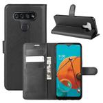 For LG K51 Litchi Texture Horizontal Flip Protective Case with Holder & Card Slots & Wallet(Black)