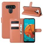 For LG K51 Litchi Texture Horizontal Flip Protective Case with Holder & Card Slots & Wallet(Brown)