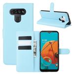 For LG K51 Litchi Texture Horizontal Flip Protective Case with Holder & Card Slots & Wallet(Blue)