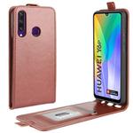 For Huawei Y6p  R64 Texture Single Vertical Flip Leather Protective Case with Card Slots & Photo Frame(Brown)