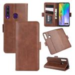 For Huawei Y6p Dual-side Magnetic Buckle Horizontal Flip Leather Case with Holder & Card Slots & Wallet(Brown)