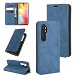 For Xiaomi Mi Note 10 Lite Retro-skin Business Magnetic Suction Leather Case with Holder & Card Slots & Wallet(Dark Blue)