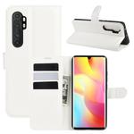 For Xiaomi Mi Note 10 Lite Litchi Texture Horizontal Flip Protective Case with Holder & Card Slots & Wallet(White)