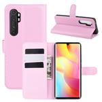 For Xiaomi Mi Note 10 Lite Litchi Texture Horizontal Flip Protective Case with Holder & Card Slots & Wallet(Pink)