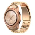 For Huawei GT2/GT/Samsung Galaxy Watch 46mm R800/Samsung Gear S3 22mm 3-Beads Stainless Steel Watch Band(Rose Gold)