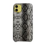 For iPhone 11 Snake Skin Pattern PU+PVC Material Shockproof Mobile Protective Case(Light Grey)