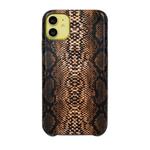 For iPhone 11 Snake Skin Pattern PU+PVC Material Shockproof Mobile Protective Case(Light Brown)
