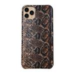 For iPhone 11 Pro Snake Skin Pattern PU+PVC Material Shockproof Mobile Protective Case(Light Brown)