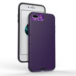 For iPhone 8 Plus / 7 Plus  Shockproof Grain PC + TPU Case(Purple)