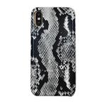 For iPhone X/XS Snake Skin Pattern PU+PVC Material Shockproof Mobile Protective Case(Grey)