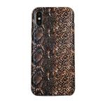 For iPhone XS Max Snake Skin Pattern PU+PVC Material Shockproof Mobile Protective Case(Deep Brown)