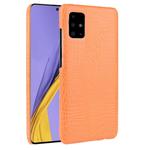 For Samsung Galaxy A51 5G Shockproof Crocodile Texture PC + PU Case(Orange)
