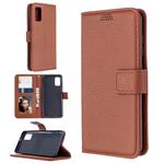 For Samsung Galaxy A41 Litchi Texture Horizontal Flip Leather Case with Holder & Card Slots & Wallet & Photo Frame(Brown)