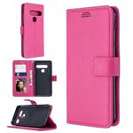 For LG G8ST Litchi Texture Horizontal Flip Leather Case with Holder & Card Slots & Wallet & Photo Frame(Rose)