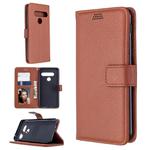 For LG G8ST Litchi Texture Horizontal Flip Leather Case with Holder & Card Slots & Wallet & Photo Frame(Brown)