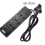 T11 high power 3000W multi-functional plug-in with independent switch and USB interface porous universal socket, UK Plug